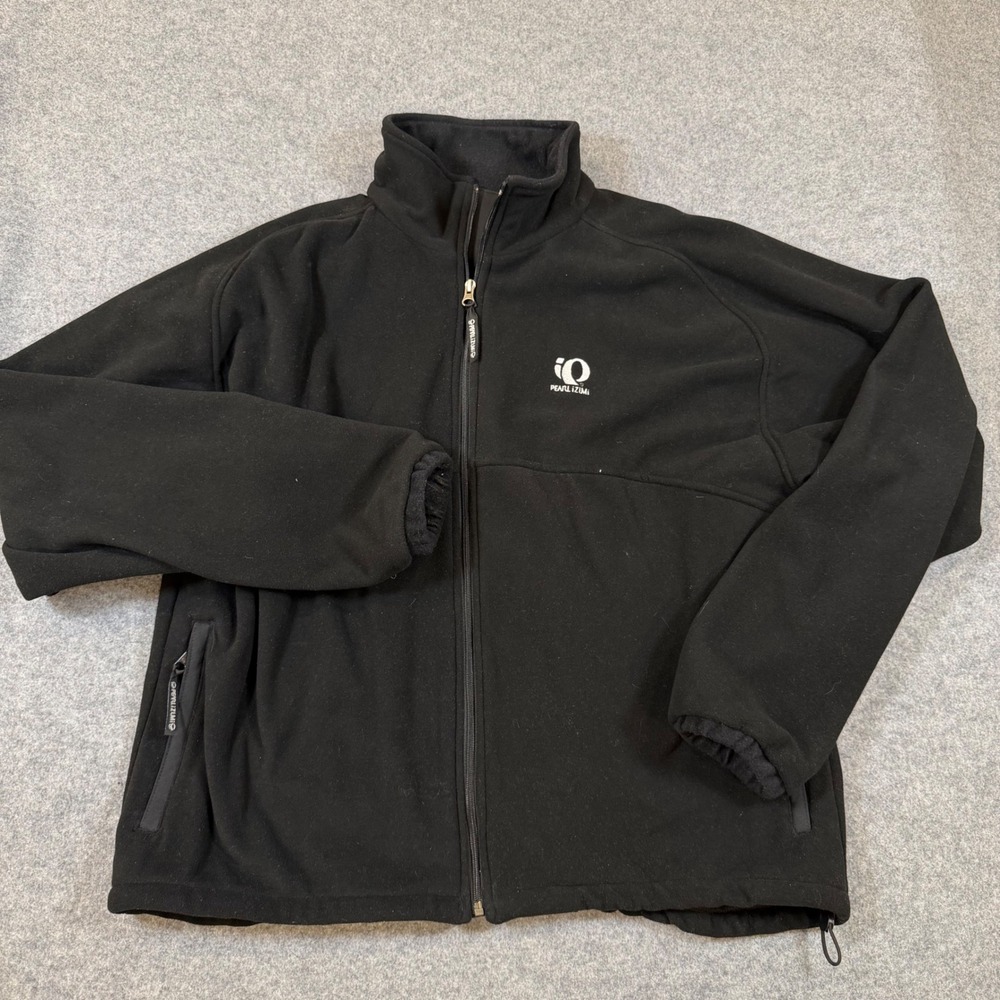 Pearl Izumi Mens Vintage Full Zip Fleece Jacket Black 4550 Large Made in USA 90s